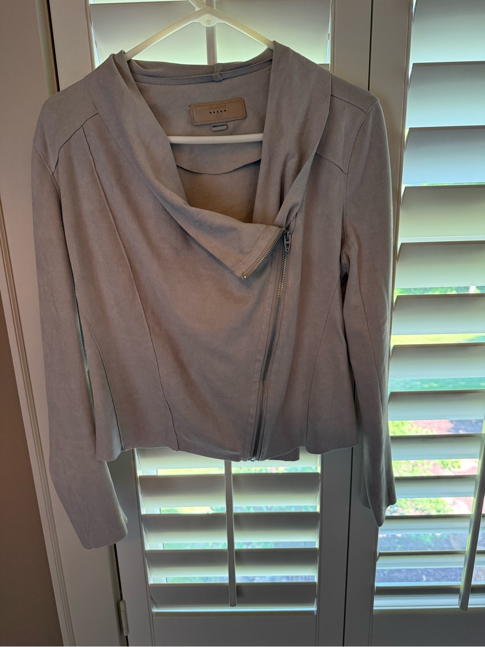 Small BLANCNYC Faux Suede Drape Front Jacket